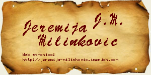 Jeremija Milinković vizit kartica
